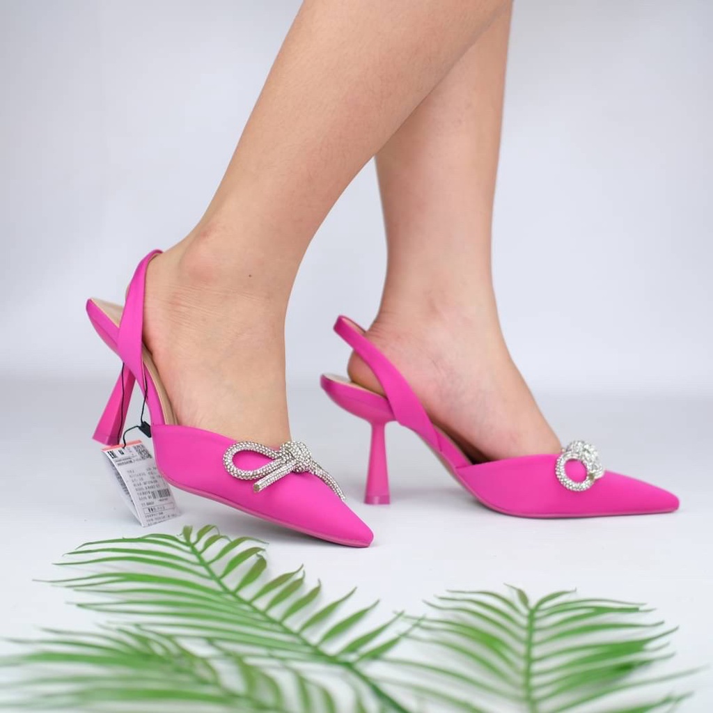 [7.7 Boombastis Sale⚡] - SEPATU WANITA SLING BACK HIGH HEELS ZS437 PREMIUM IMPORT