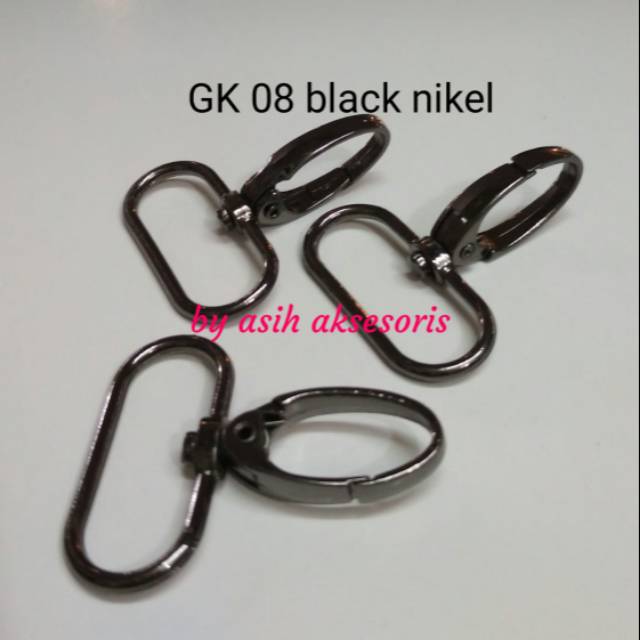 Pengait tas 3,2cm / GK 08 black nikel