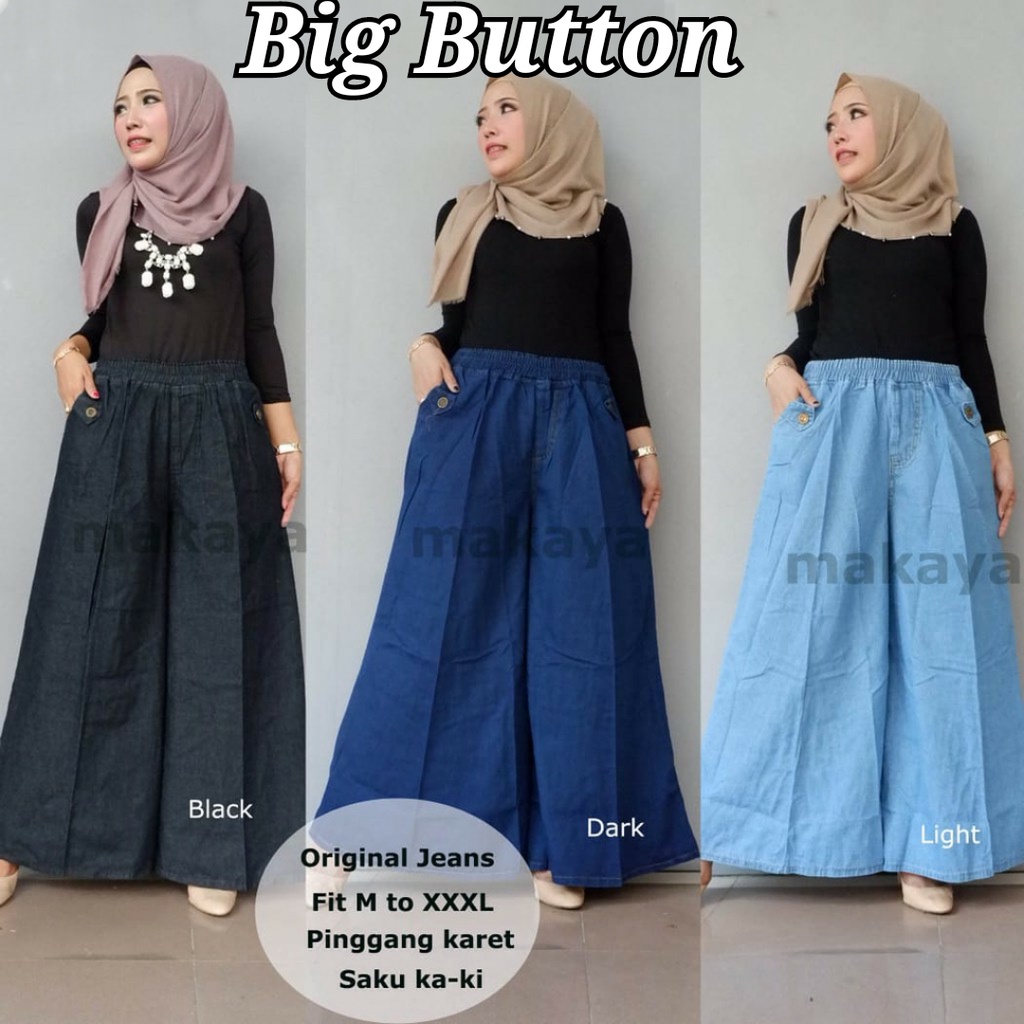 JUMBO!! 3 VARIAN WARNA BIG BUTTON KULOT MODEL MAYUNG