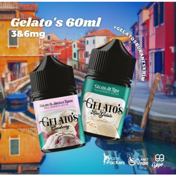 Liquid Gelato's Series Gelatos 60ML by J99 Vape x Vapepackers Berpita Cukai