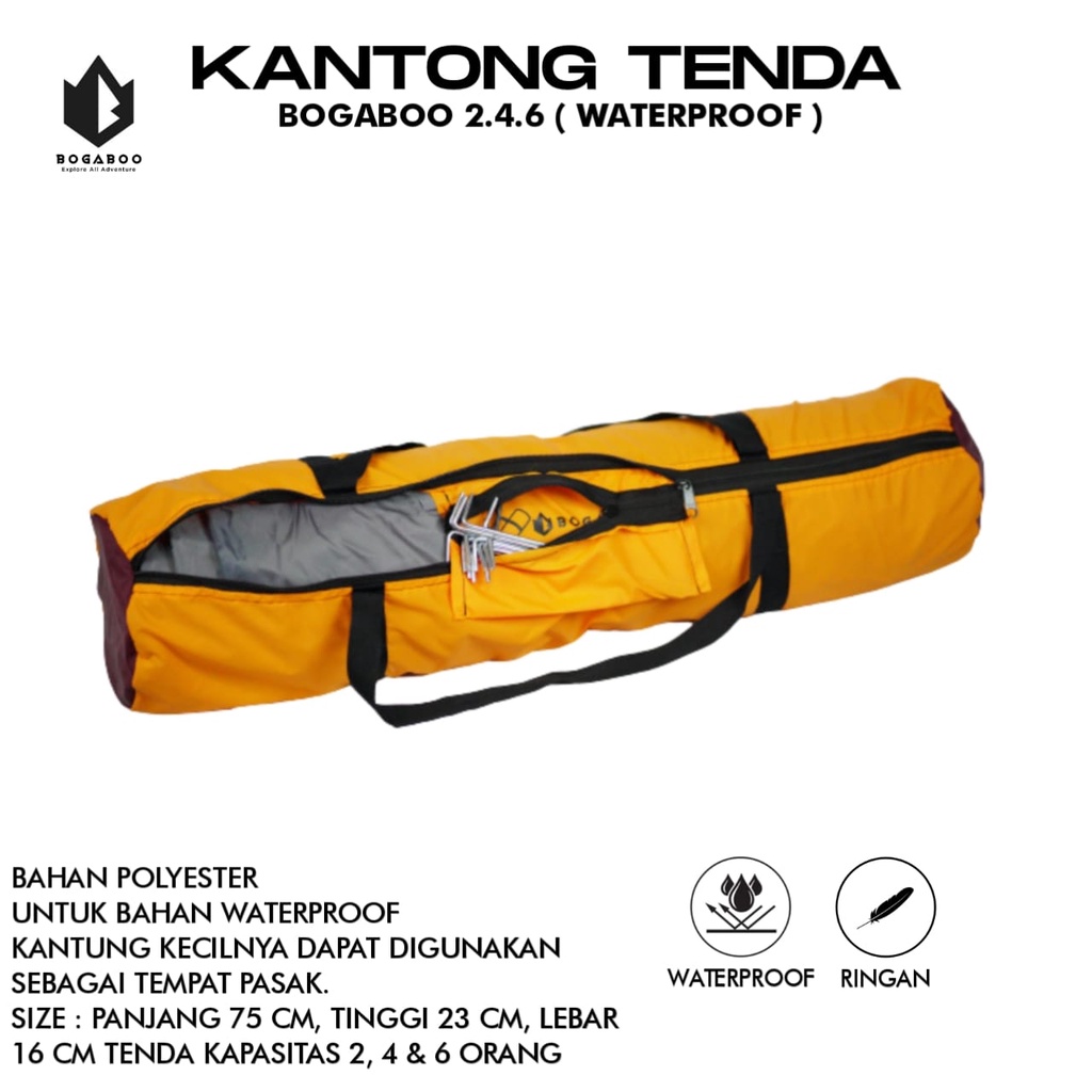 Bisa COD Kantong Tenda Bogaboo - Sarung Tenda Kap 2-6 - Tempat Tenda