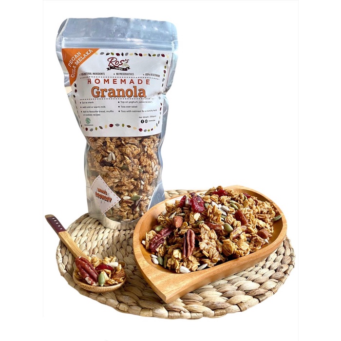 

Jual Granola Homemade Pecan Gula Melaka 350 Gr