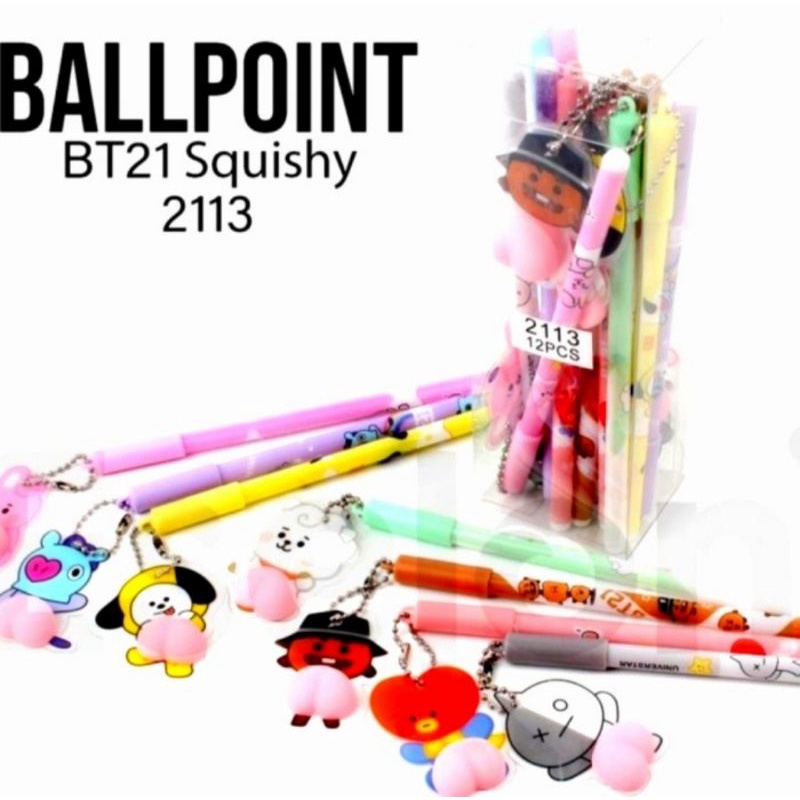 

Pulpen Gel Unik Lucu BT21 Dengan Gantungan Boneka Squishy satuan
