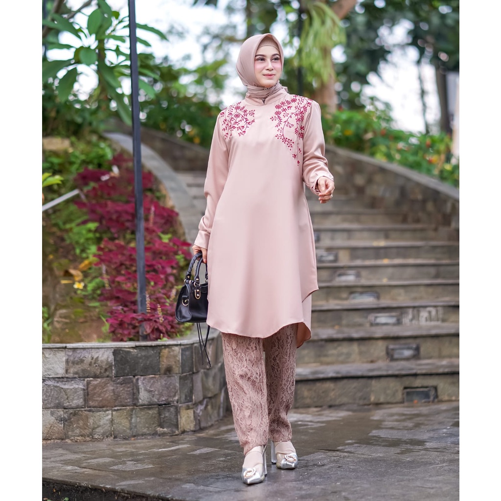 FenishaStore Set Tunik ANGELA Baju Muslimah Terbaru Model Kekinian Bisa Bayar Ditempat COD