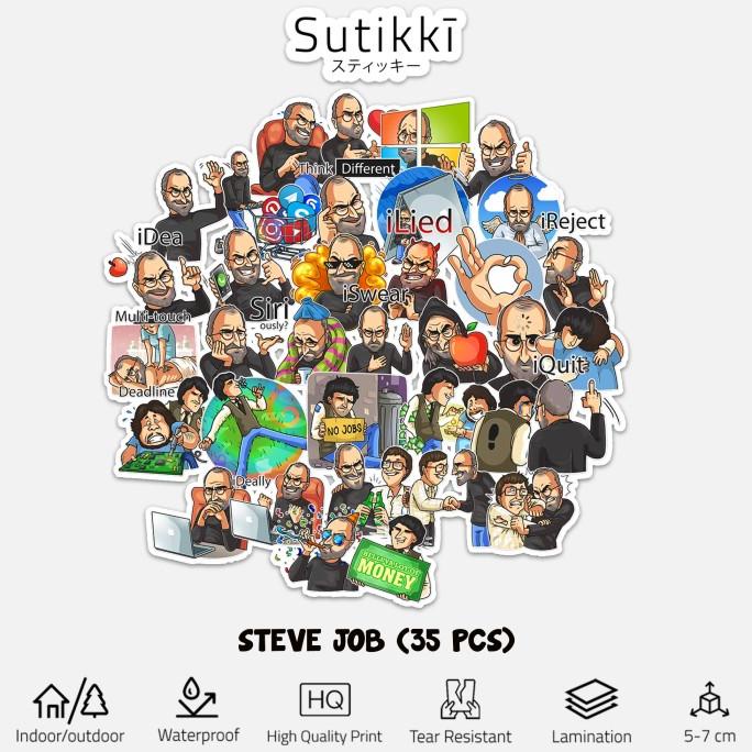 

Sticker Pack Steve Jobs Apple Founder Job Stiker Laptop Sepeda Tumbler sukik90 Berkualitas