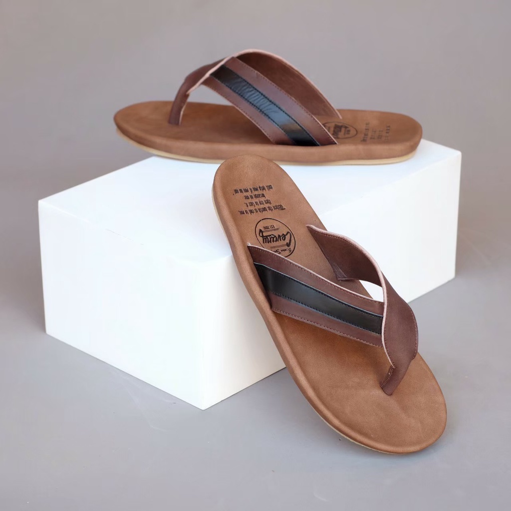 SANDAL JEPIT PRIA DEWASA SANTAI PRIA CEVANY KIANT KULIT ASLI ORIGINAL CASUAL 100% PRIA KERJA KANTOR NYAMAN || SANDAL JEPIT PRIA INDIAN TERBARU LEBARAN 2022