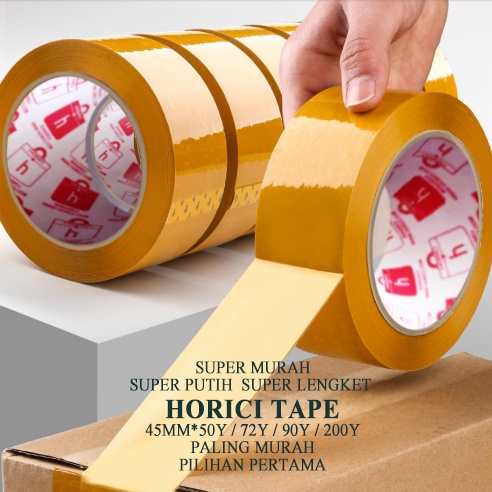 Murah Super Clean 45mmx200Y 45mmx100Y LAKBAN BENING dan Coklat  HORICI TAPE DAN HOKI TAPE/ISOLASI