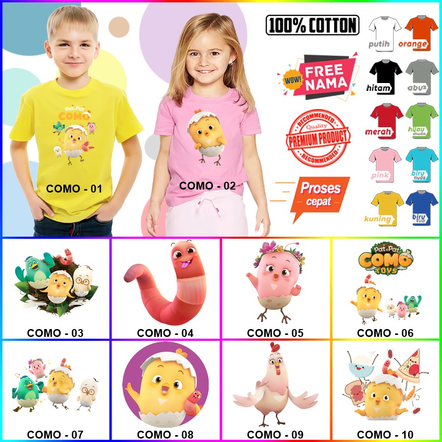 Baju Kaos ANAK DAN DEWASA COMO COUPLE (FREE NAMA)