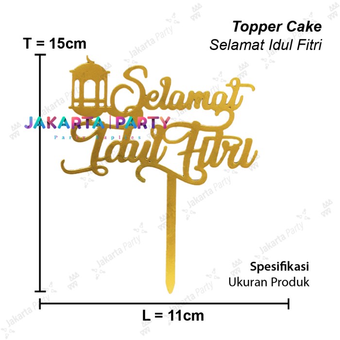 Cake Topper Selamat Idul Fitri #4 / Topper Cake Lebaran / Topper Hiasan Lebaran