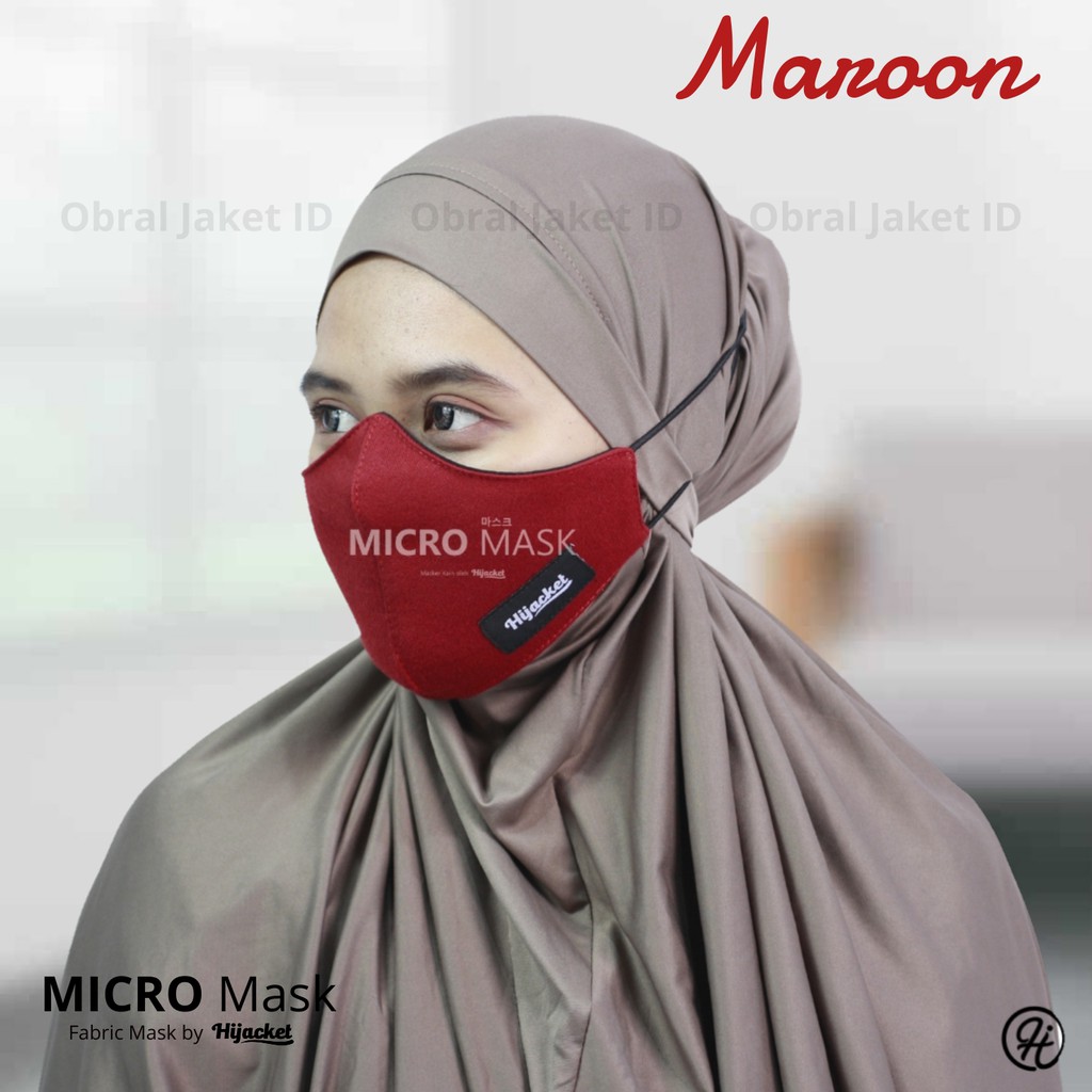 Masker Kain Hijab Polos-MAROON