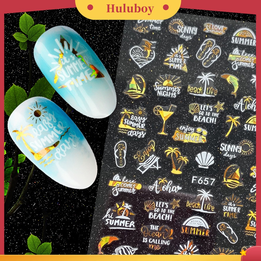 Huluboy Huluboy♡ Stiker Kuku 3D Aneka Motif Untuk Manicure