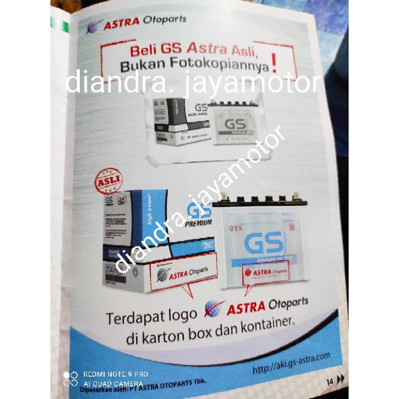 Aki kering GS ASTRA FOR YAMAHA X RIDE (PASANG LANGSUNG STATER) TYPE GTZ5S