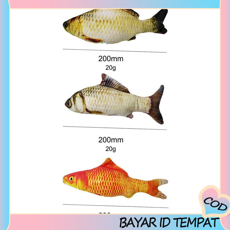 COD❤️ Perlengkapan Hewan Peliharaan Mewah Catnip Ikan Kucing Lucu Simulasi Ikan Mas Crucian Mainan Kucing Lembut-A.one