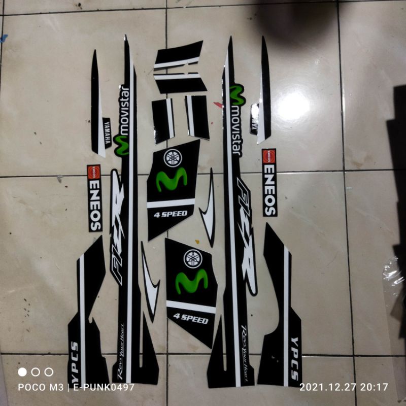 striping sticker variasi yamaha fiz R movistar hitam