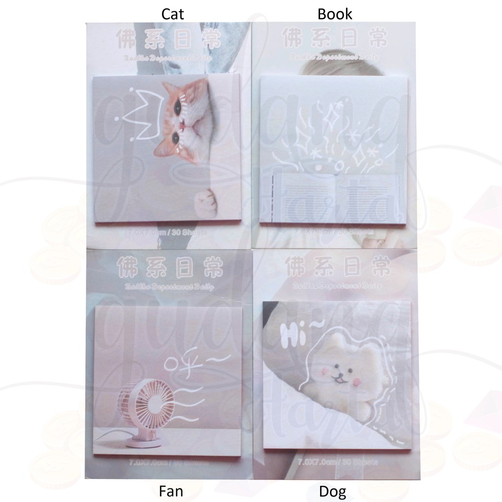 Sticky Notes Classic Grey Cat Kucing Lucu Simple GH 301013