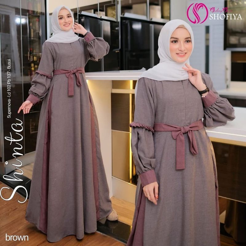 Baju Gamis Dress Wanita Muslim Remaja Syari Terbaru Shinta Maxy Katun Supernova Kekinian Murah