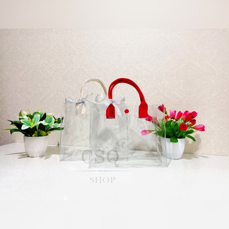 

Tas Mika Tebal Transparant | Tote Bag Mika | Tas Souvenir Ultah | Hampers Packaging