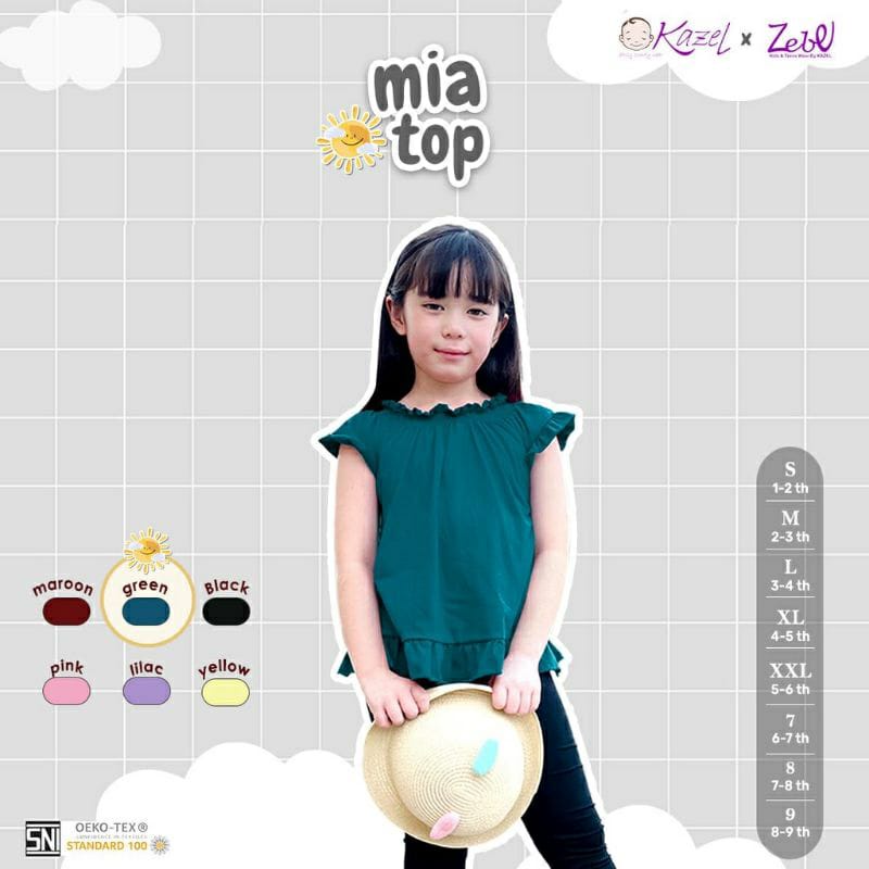 Kazel T-Shirt Mia Top - Baju Atasan Anak Perempuan isi 3 ( KZL-MT)
