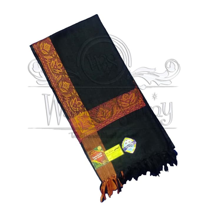 Unik Sorban Kashmiri Made In India Original Kasmiri Shawl Hitam Motif Merah Berkualitas