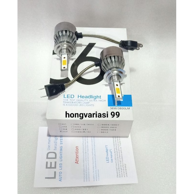 bohlam LED/lampu LED depan H7 C6/lampu depan led H7 C6 ninja 250carbu/ninja 250fi r25.pnp
