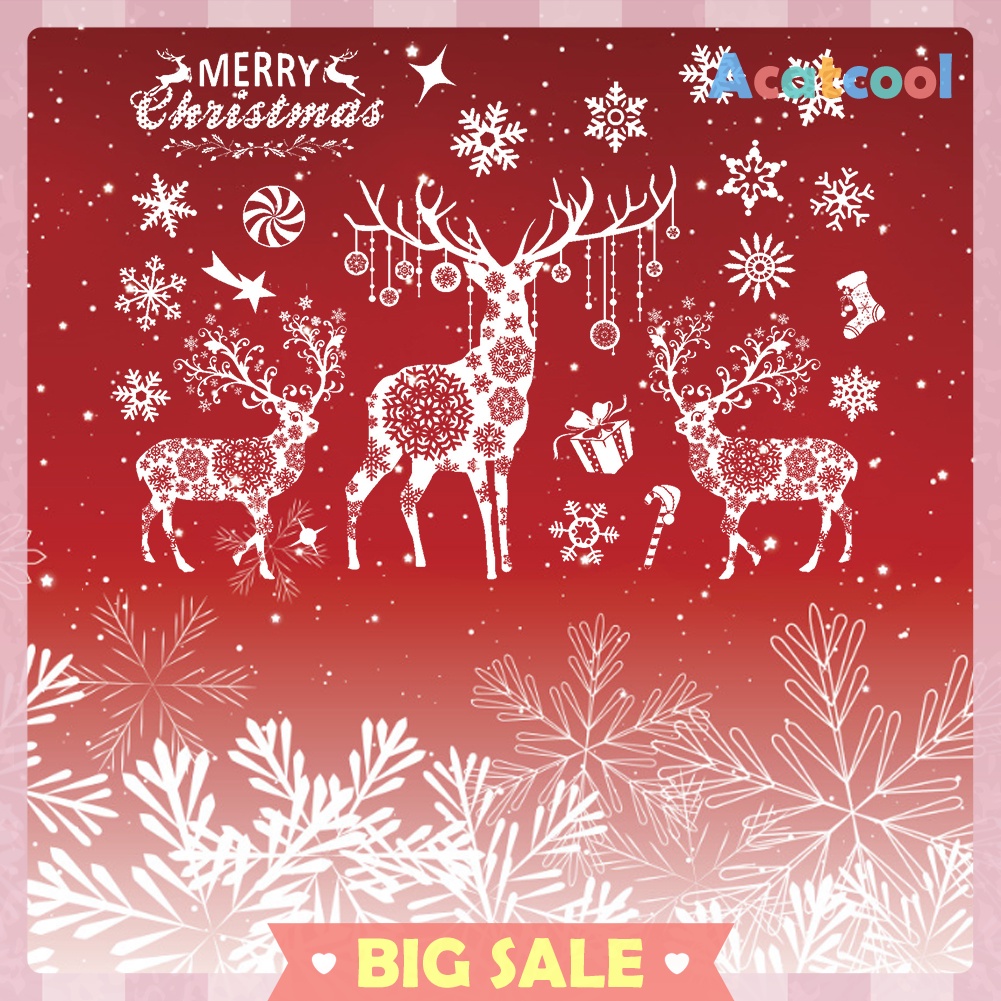 Christmas Removable PVC Static Sticker Xmas Scenery Home Shop Window Decals