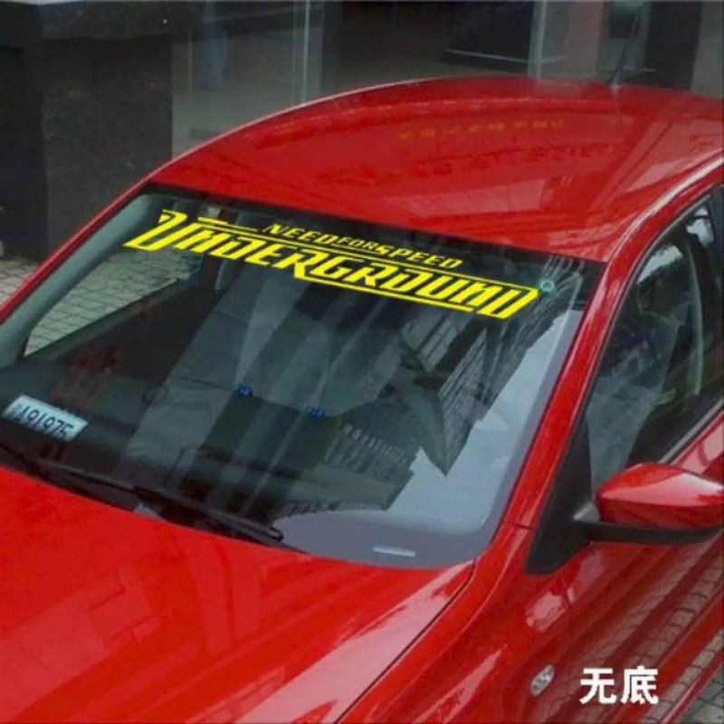tulisan stiker kaca depan mobil