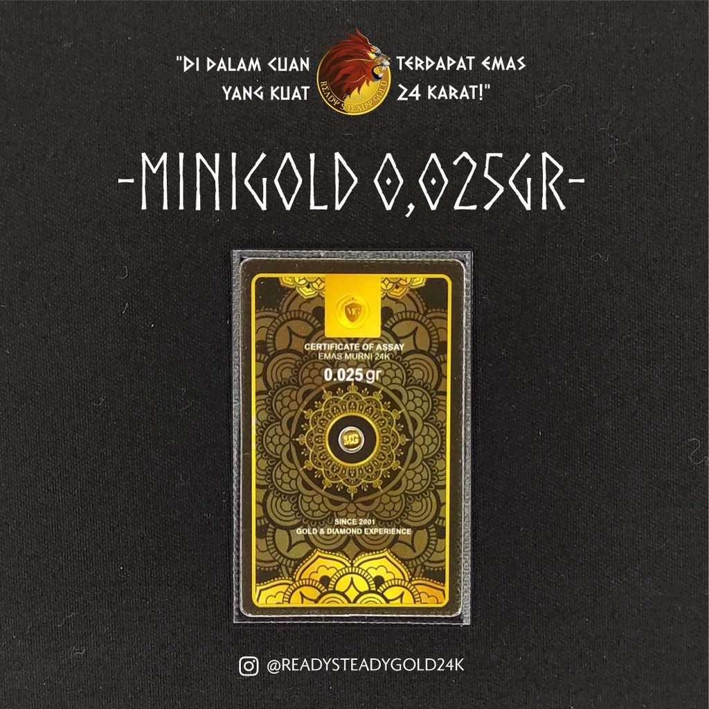 0,025gr MINIGOLD EMAS LOGAM MULIA | TUKAR ANTAM FREE BIAYA & BUYBACK