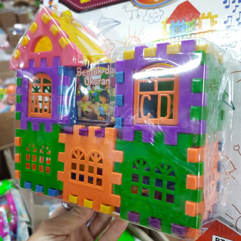 (PROMO) MAINAN ANAK FUNNY BLOCK EDUKASI MODEL RUMAH