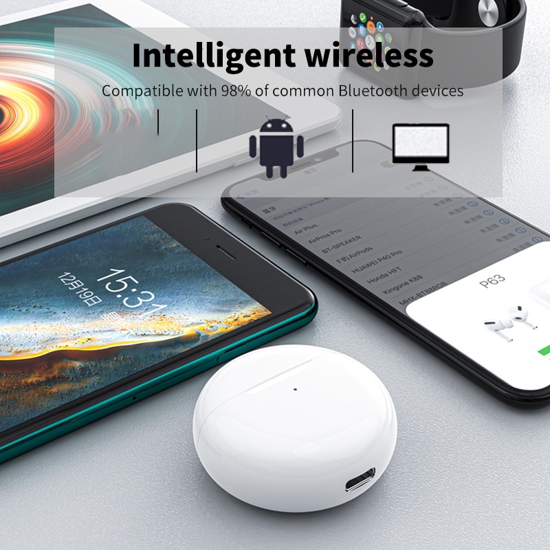 TWS Bluetooth Earphone Wireless Earbud Nirkabel Earbud Peredam Kebisingan Charging Case with Microphone