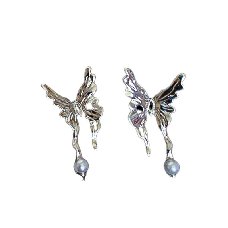 Butterfly Anting Bentuk Kupu-Kupu Aksen Mutiara Serbaguna