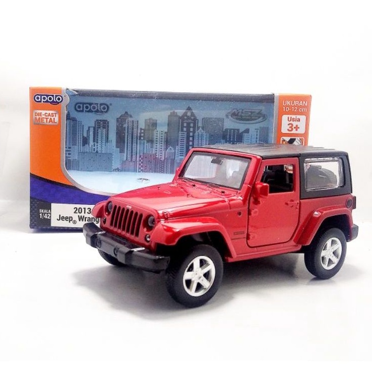Apolo msz diecast Jeep wrangler merah