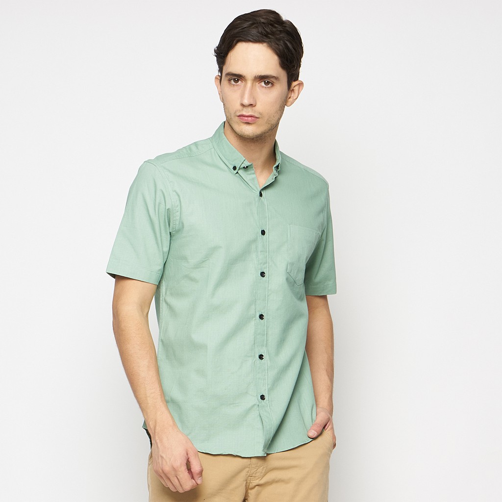 Kemeja Cowok Polos Pria Tangan Pendek Mint Premium Quality Sigarate Slimfit Casual Kantoran Trendy