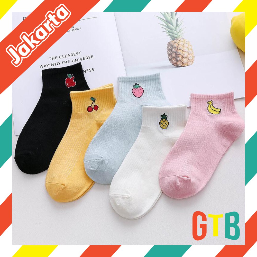 ❤️GTB❤️ R139 Kaos Kaki Motif Buah Cute KaosKaki Pendek motif Buah Socks Fashion Wanita Korea COD