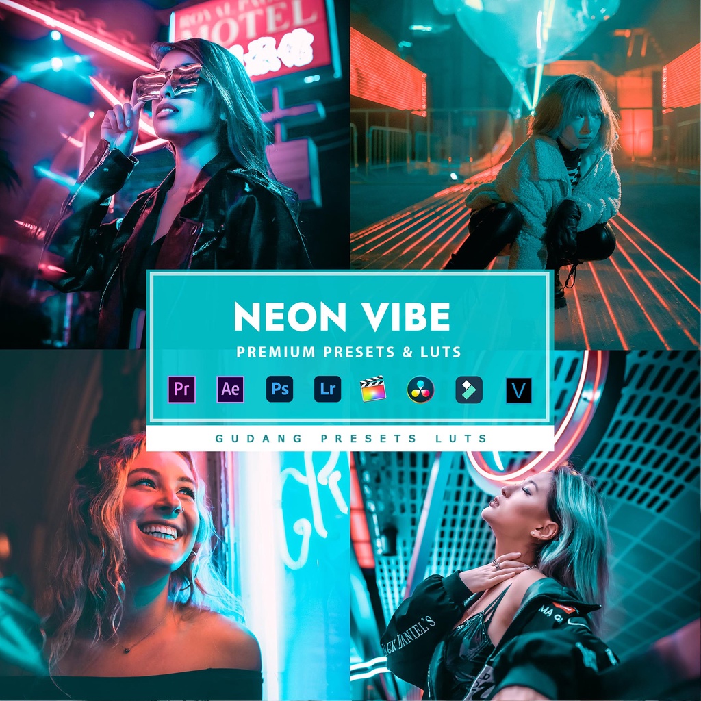 [BISA VN] Neon Vibe - Premium Preset Lightroom LUTs Android IOS PC Premiere Pro Davinci