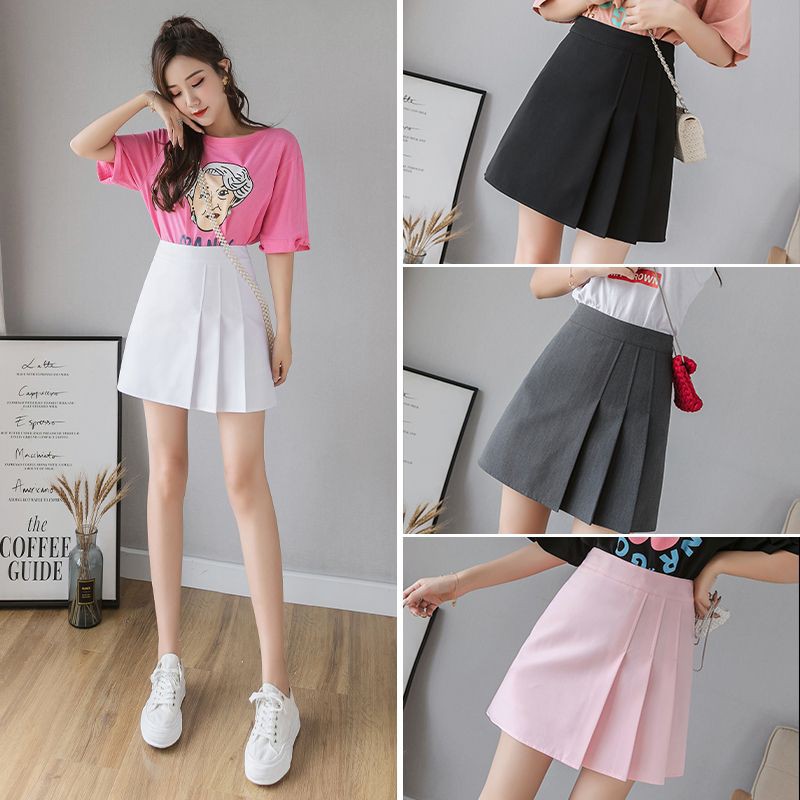 lookma boutique - Pleated asimetri skirt rok korea