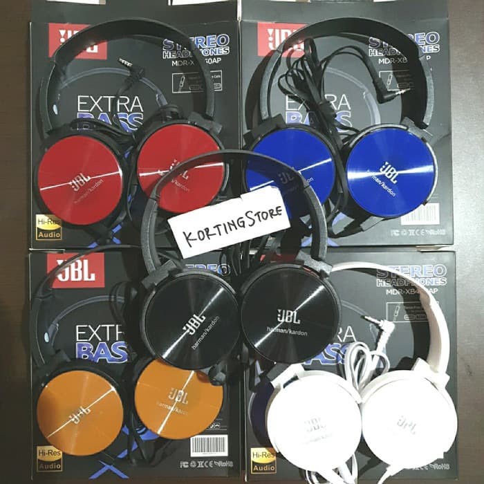 Headphone Headset JBL MDR-XB450AP Extra Bass + Mic Handsfree