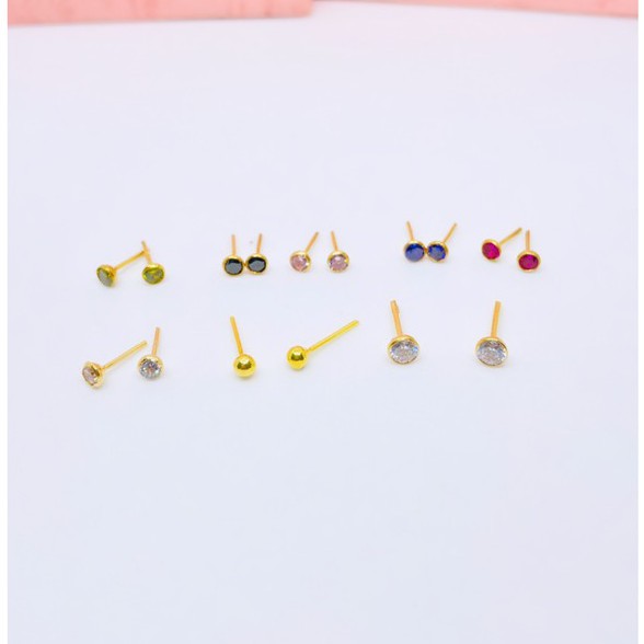 Anting Tusuk / Giwang bayi Emas Asli kadar 300 &amp; 700 (free karet)