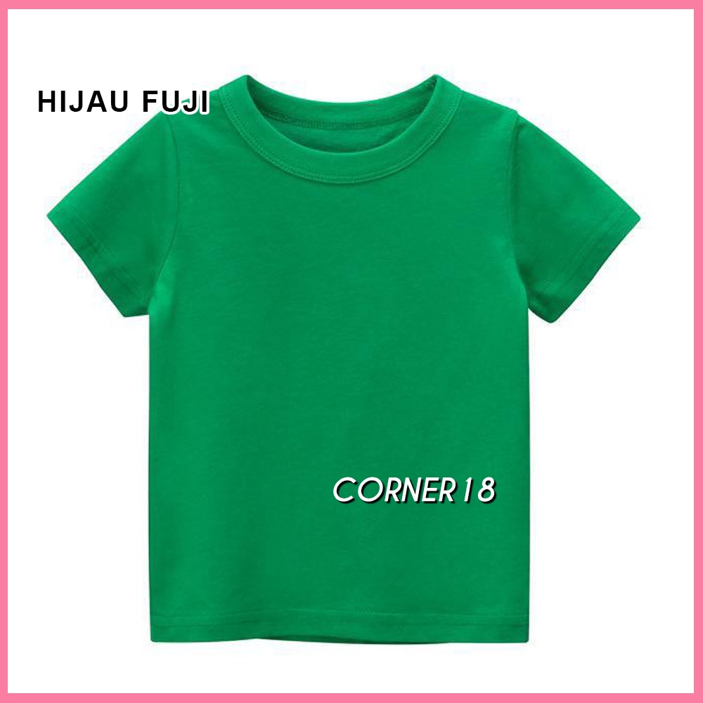 Kaos Anak Cowok Cewek Katun Lembut Murah Adem Hijau Fuji