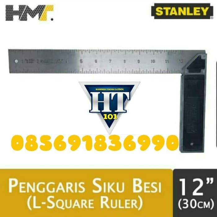 

STANLEY L-SQUARE ruler 12in/300mm pengaris siku dengan ukuran derajat