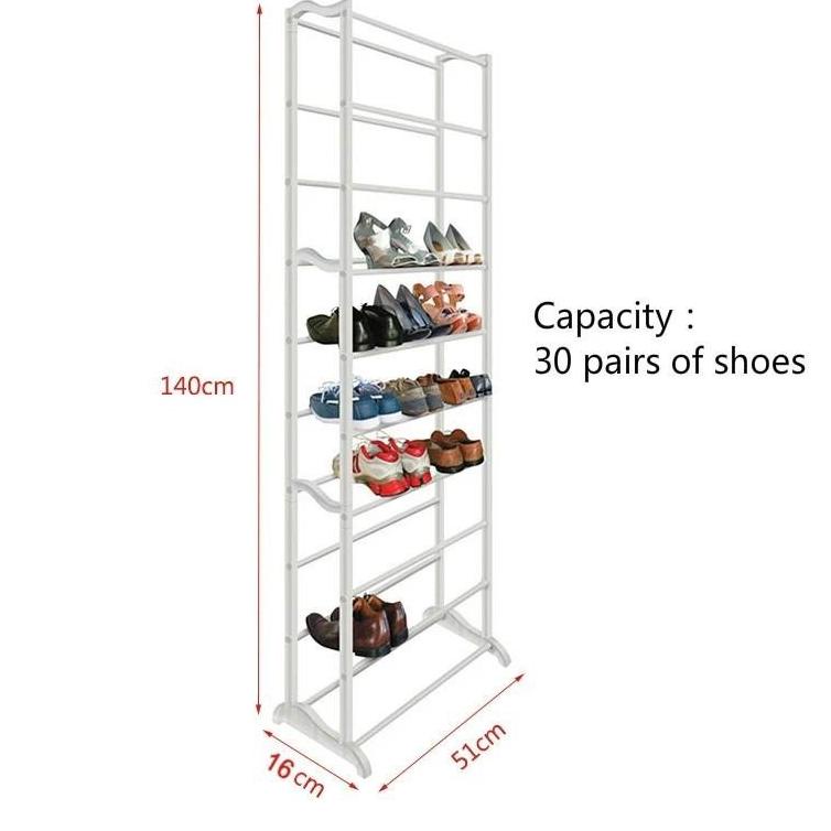 Harga Termurah.. Rak Jilbab Hijab Kerudung Sepatu Besi 10 Tingkat Susun Portable Serbaguna Multifung