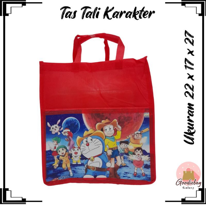 Tas Hajatan ultah anak karakter doraemon spunbond murah tas snack nasi selamatan syukuran 24x17x27