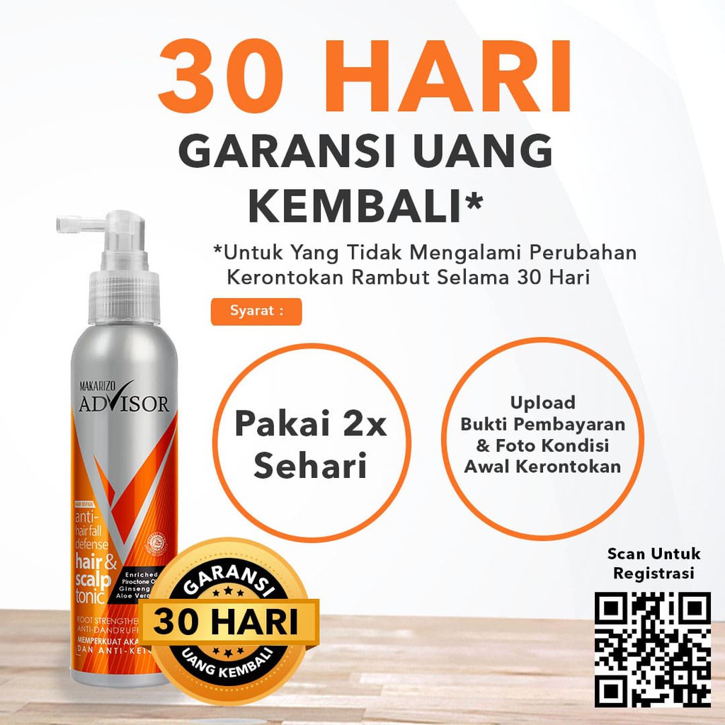 Makarizo Advisor Hair &amp; Scalp Tonic 145mL Perawatan Rambut Rontok dan Ketombe Anti Hair Fall