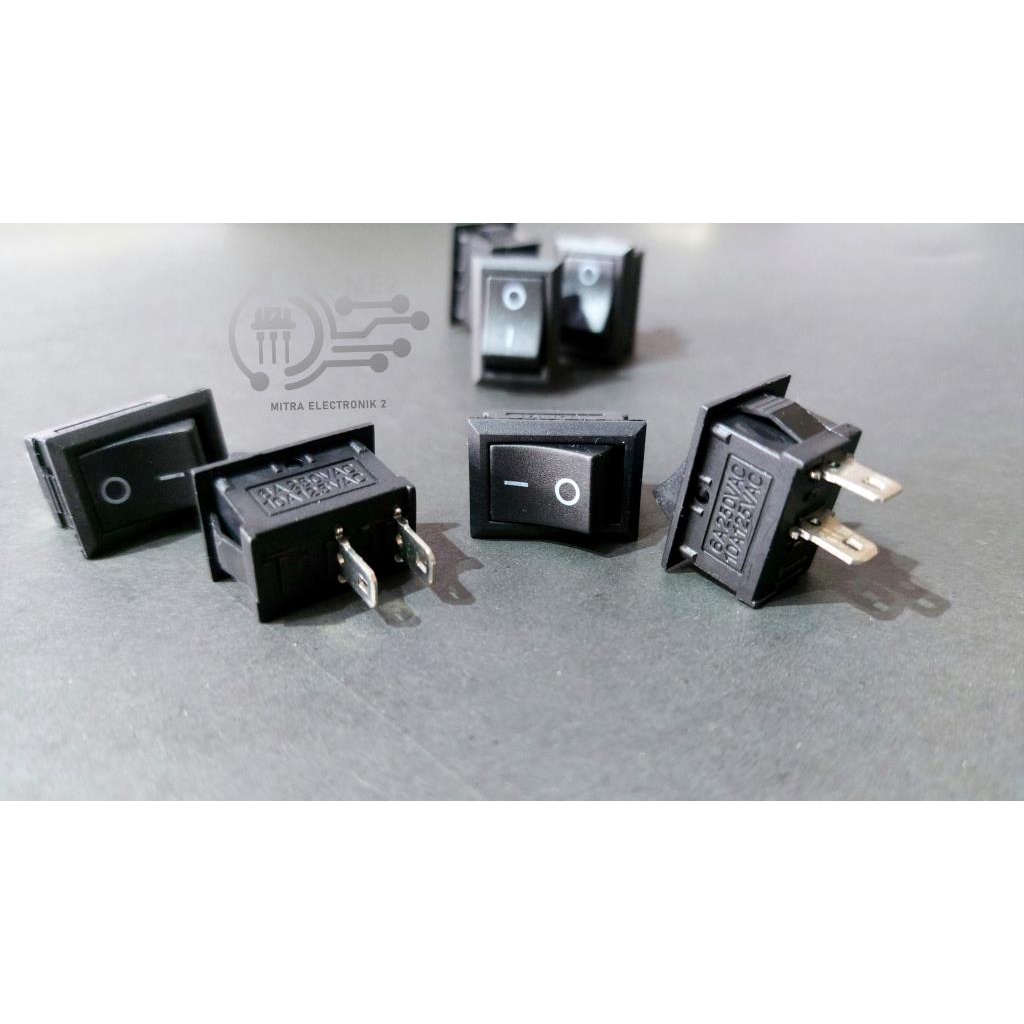 Rocker Saklar Switch 2 Pin Kecil Hitam On Off