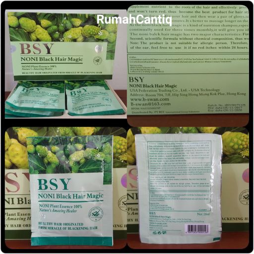 BSY NONI BLACK HAIR MAGIC PER SACHET SHAMPO MENGKUDU ORIGINAL SHAMPO(SEMIR RAMBUT) PENGHILANG UBAN