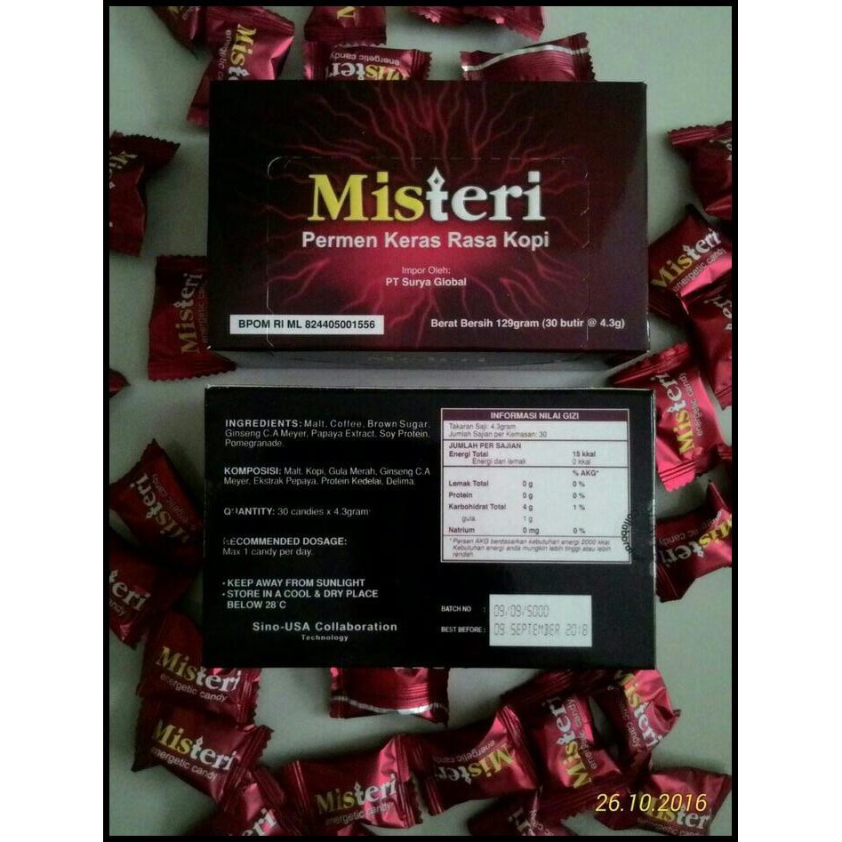 

Hot - Misteri Ginseng & Coffee Energetic Candy (Permen Kopi) Bpom Isi 30Pcs ...