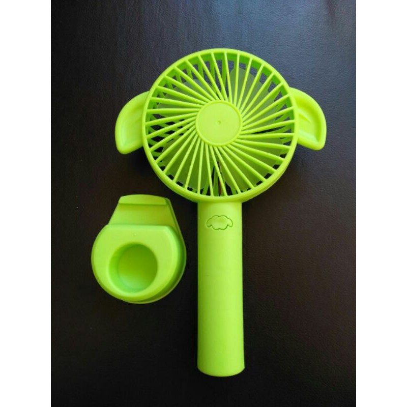 kipas angin portable mini fan gengam bisa berdiri ada dudukan pakai baterai charger