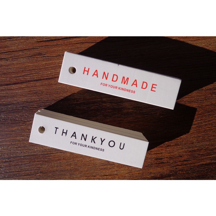 50pcs/lot Thank You Hand Made Hanging Tag DIY Word Message Card Name Note Label