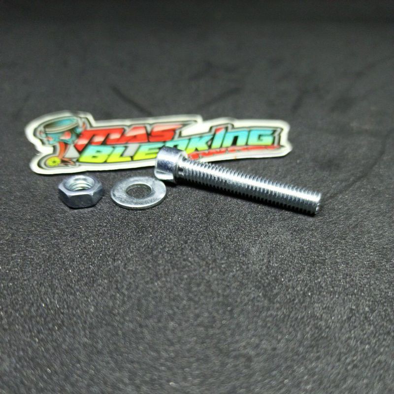 Baut ukuran 8 + ring dan mur. Kunci L. warna putih. panjang 3cm / 30mm