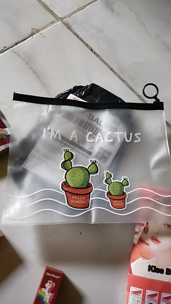 Zipper Bag Kaktus / Ziplock Motif Kaktus / Tempat Pensil / Pouch Serbaguna / Pouch Kosmetik