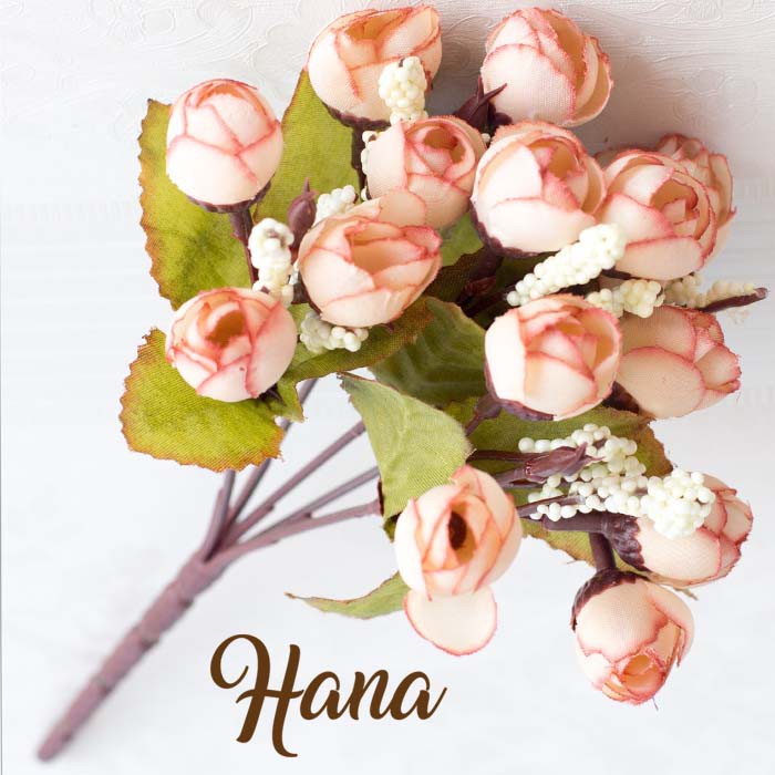 Bunga plastik mawar mini kuncup / Mini rose buds artificial flower-PINK PASTEL
